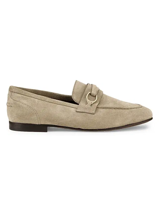 Brunello Cucinelli Women's Horsebit-Detail Suede Loafers - Ice