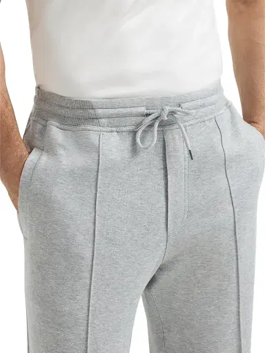 Brunello Cucinelli Men's Cotton, Cashmere and Silk French Terry Double Cloth Trousers - Medium Grey - Size Large | Thumbnail 4