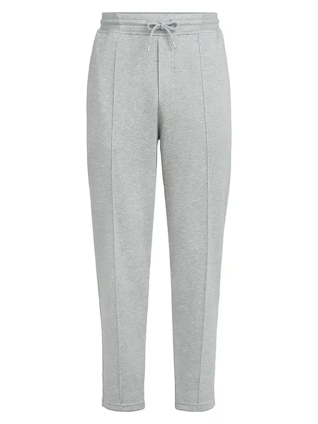 Brunello Cucinelli Men's Cotton, Cashmere and Silk French Terry Double Cloth Trousers - Medium Grey