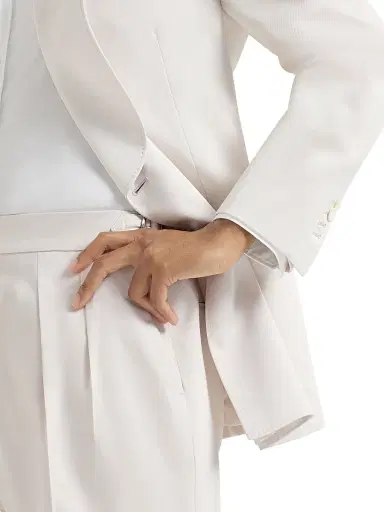Brunello Cucinelli Men's Délavé Silk Twill Tuxedo with One and a Half Breasted Blazer and Trousers | Thumbnail 5 Brunello Cucinelli Men's Délavé Silk Twill Tuxedo with One and a Half Breasted Blazer and Trousers | Thumbnail 5