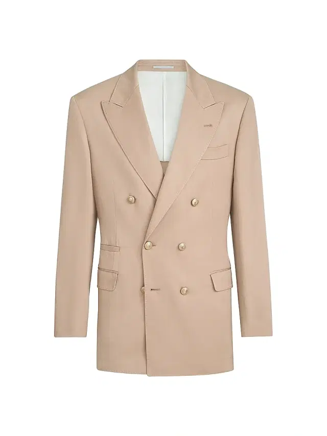 Brunello Cucinelli Men's Délavé Silk and Linen Gabardine Blazer - Tobacco