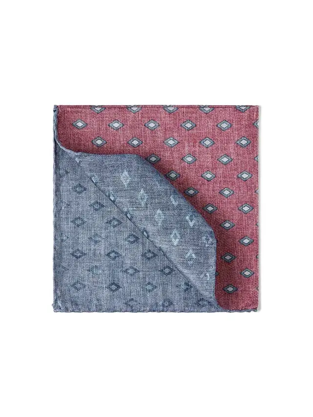 Brunello Cucinelli Men's Silk Pocket Square with Diamond Pattern