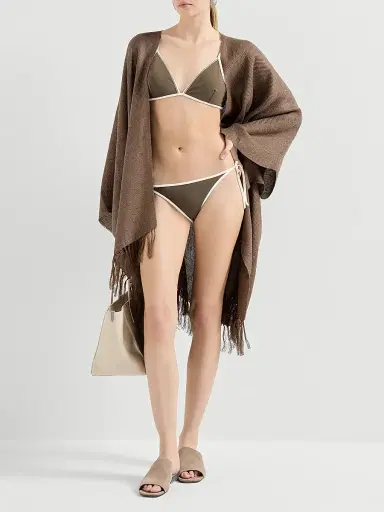 Brunello Cucinelli Women's Techno Jersey Bikini Top with Monili | Thumbnail 5 Brunello Cucinelli Women's Techno Jersey Bikini Top with Monili | Thumbnail 5