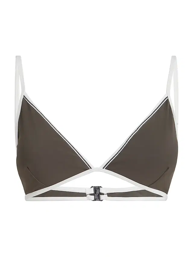 Brunello Cucinelli Women's Techno Jersey Bikini Top with Monili - Military