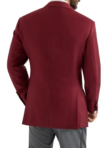 Brunello Cucinelli Men's Silk Diagonal Tuxedo Jacket with Peak Lapels - Cherry - Size 38 | Thumbnail 3 Brunello Cucinelli Men's Silk Diagonal Tuxedo Jacket with Peak Lapels - Cherry - Size 38 | Thumbnail 3