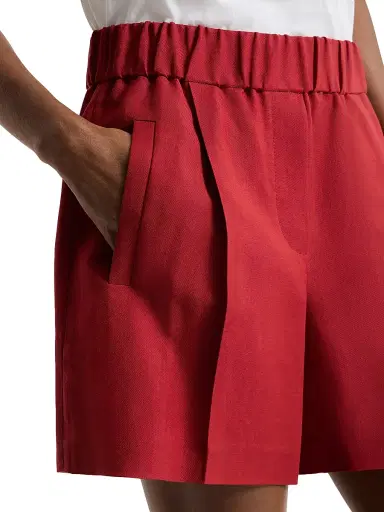 Brunello Cucinelli Women's Viscose and Linen Fluid Twill Baggy Shorts | Thumbnail 5 Brunello Cucinelli Women's Viscose and Linen Fluid Twill Baggy Shorts | Thumbnail 5