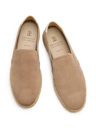 Brunello Cucinelli Men's Suede Braided-Midsole Espadrilles | Thumbnail 4 Brunello Cucinelli Men's Suede Braided-Midsole Espadrilles | Thumbnail 4