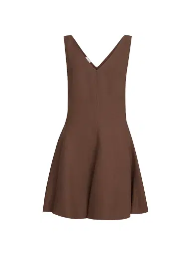 Brunello Cucinelli Women's Viscose and Linen Fluid Twill Mini Dress - Cocoa - Size XXXL | Thumbnail 1 Brunello Cucinelli Women's Viscose and Linen Fluid Twill Mini Dress - Cocoa - Size XXXL | Thumbnail 1