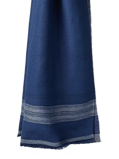 Brunello Cucinelli Men's Embroidered Linen Scarf | Thumbnail 2 Brunello Cucinelli Men's Embroidered Linen Scarf | Thumbnail 2