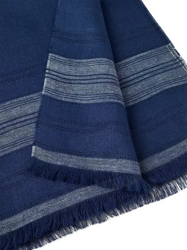 Brunello Cucinelli Men's Embroidered Linen Scarf | Thumbnail 3 Brunello Cucinelli Men's Embroidered Linen Scarf | Thumbnail 3