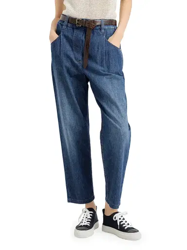 Brunello Cucinelli Women's Lightweight Denim Five Pocket Trousers | Thumbnail 2