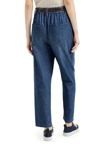 Brunello Cucinelli Women's Lightweight Denim Five Pocket Trousers | Thumbnail 4