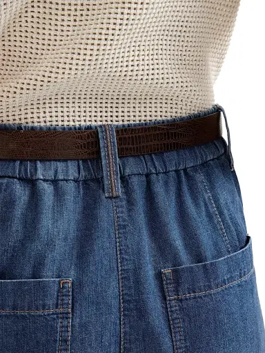 Brunello Cucinelli Women's Lightweight Denim Five Pocket Trousers | Thumbnail 5