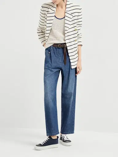 Brunello Cucinelli Women's Lightweight Denim Five Pocket Trousers | Thumbnail 6