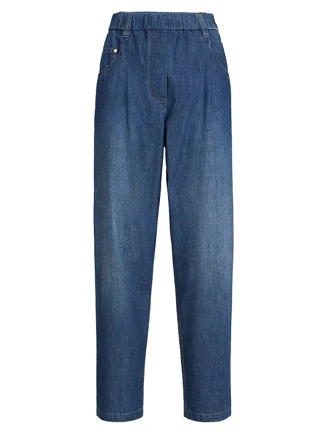 Brunello Cucinelli Women's Lightweight Denim Five Pocket Trousers - Dark Denim