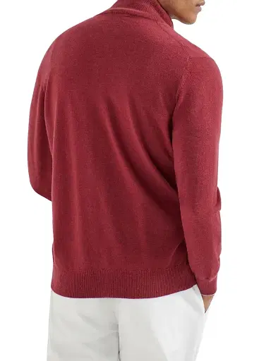 Brunello Cucinelli Men's Cashmere Turtleneck Cardigan with Zipper | Thumbnail 3