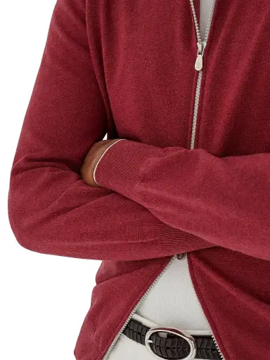 Brunello Cucinelli Men's Cashmere Turtleneck Cardigan with Zipper | Thumbnail 4