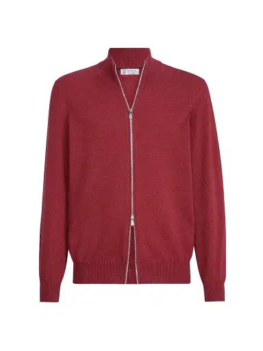 Brunello Cucinelli Men's Cashmere Turtleneck Cardigan with Zipper | Thumbnail 1