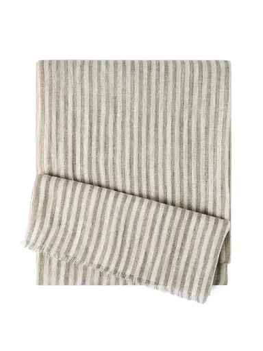 Brunello Cucinelli Women's Sparkling Striped Linen Scarf - Green | Thumbnail 1