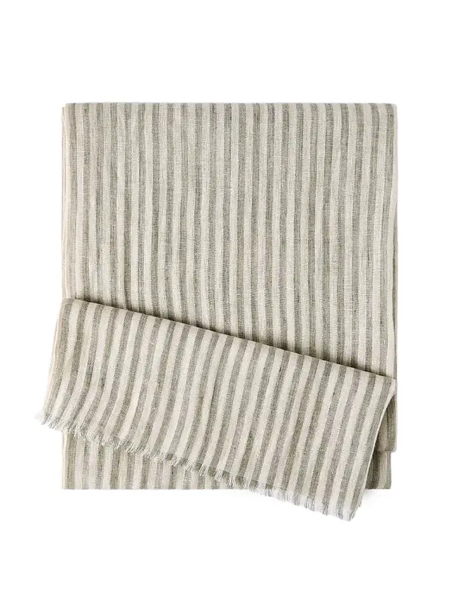 Brunello Cucinelli Women's Sparkling Striped Linen Scarf - Green