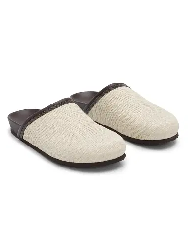 Brunello Cucinelli Women's Micro Raffia Slippers | Thumbnail 2 Brunello Cucinelli Women's Micro Raffia Slippers | Thumbnail 2