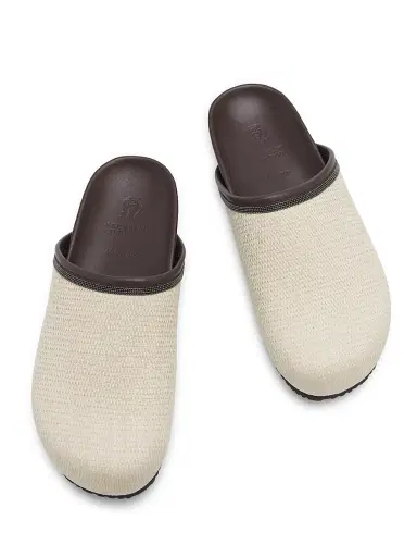 Brunello Cucinelli Women's Micro Raffia Slippers | Thumbnail 4 Brunello Cucinelli Women's Micro Raffia Slippers | Thumbnail 4