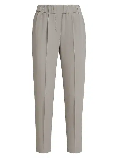 Brunello Cucinelli Women's Silk and Acetate Crêpe Cady Tailored Jogger Trousers | Thumbnail 1
