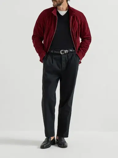 Brunello Cucinelli Men's Cashmere and Silk Lightweight Sweater - Black - Size 36 | Thumbnail 6