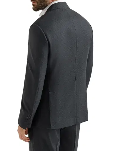 Brunello Cucinelli Men's Virgin Wool Houndstooth Blazer Jacket - Anthracite | Thumbnail 3
