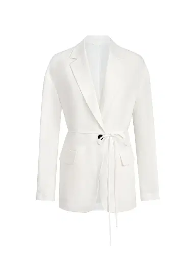 Brunello Cucinelli Women's Viscose and Linen Fluid Twill Blazer with Monili - Panama - Size 8 | Thumbnail 1 Brunello Cucinelli Women's Viscose and Linen Fluid Twill Blazer with Monili - Panama - Size 8 | Thumbnail 1