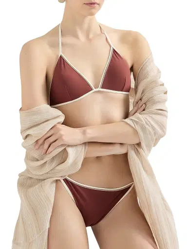 Brunello Cucinelli Women's Techno Jersey Bikini Top With Monili | Thumbnail 2 Brunello Cucinelli Women's Techno Jersey Bikini Top With Monili | Thumbnail 2
