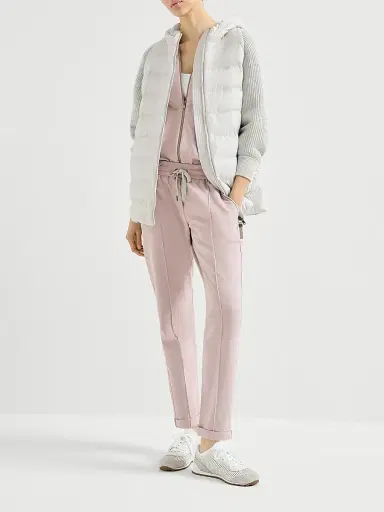 Brunello Cucinelli Women's Stretch Cotton Lightweight French Terry Hooded Sweatshirt | Thumbnail 6 Brunello Cucinelli Women's Stretch Cotton Lightweight French Terry Hooded Sweatshirt | Thumbnail 6