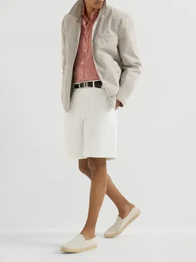Brunello Cucinelli Men's Bonded Nylon Outerwear Jacket with Thermore Padding - Dove - Size 38 | Thumbnail 6