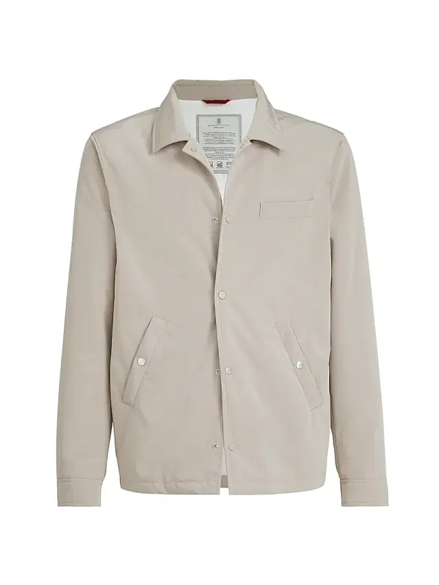 Brunello Cucinelli Men's Bonded Nylon Outerwear Jacket with Thermore Padding - Dove
