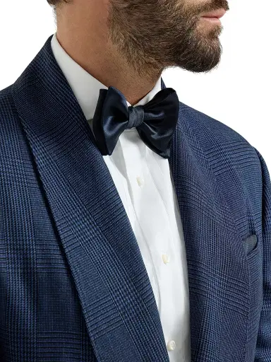 Brunello Cucinelli Men's Cotton and Silk Satin Bow Tie | Thumbnail 2