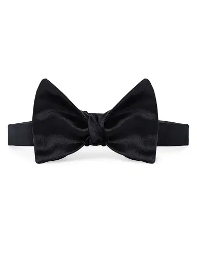 Brunello Cucinelli Men's Cotton and Silk Satin Bow Tie | Thumbnail 1