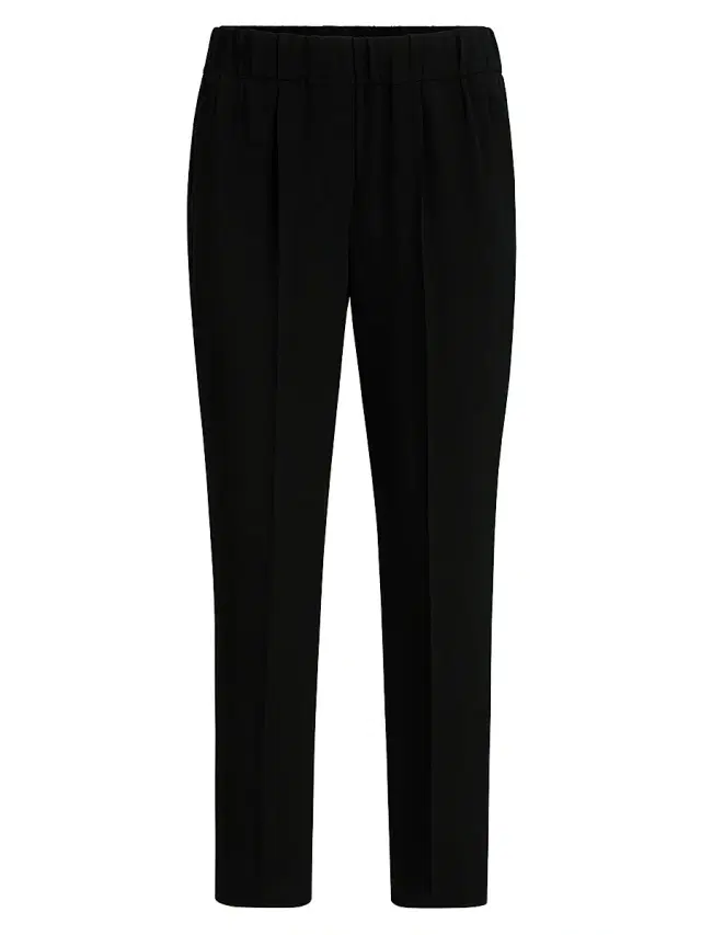 Brunello Cucinelli Women's Silk and Acetate Crêpe Cady Tailored Jogger Trousers - Black