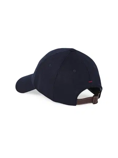 Brunello Cucinelli Men's Virgin Wool Flannel Baseball Cap with Embroidered Logo - Navy Blue | Thumbnail 2 Brunello Cucinelli Men's Virgin Wool Flannel Baseball Cap with Embroidered Logo - Navy Blue | Thumbnail 2