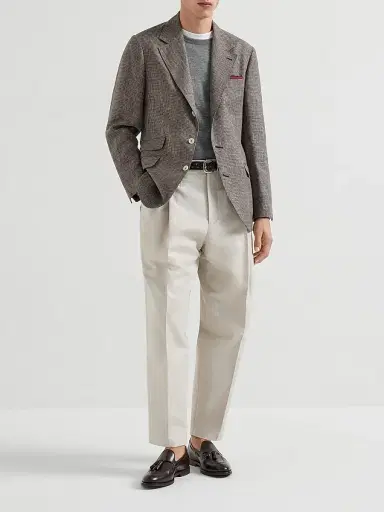 Brunello Cucinelli Men's Cashmere and Silk Lightweight Sweater - Dark Grey - Size 34 | Thumbnail 6