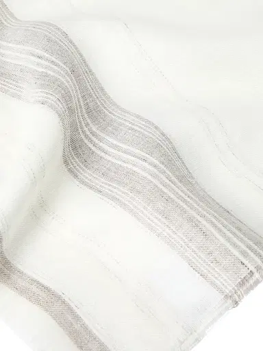 Brunello Cucinelli Men's Embroidered Linen Scarf | Thumbnail 3 Brunello Cucinelli Men's Embroidered Linen Scarf | Thumbnail 3