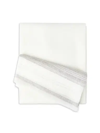 Brunello Cucinelli Men's Embroidered Linen Scarf | Thumbnail 1 Brunello Cucinelli Men's Embroidered Linen Scarf | Thumbnail 1