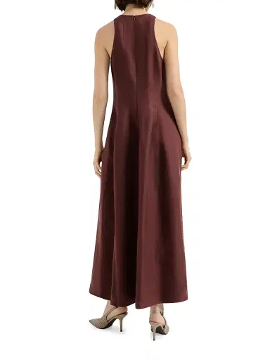 Brunello Cucinelli Women's Viscose and Linen Fluid Twill Dress - Bordeaux - Size XL | Thumbnail 3 Brunello Cucinelli Women's Viscose and Linen Fluid Twill Dress - Bordeaux - Size XL | Thumbnail 3