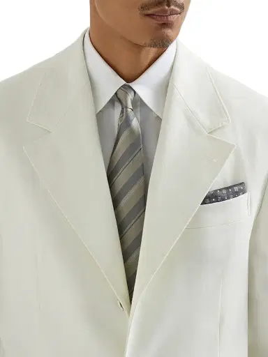 Brunello Cucinelli Men's Striped Silk Tie | Thumbnail 2 Brunello Cucinelli Men's Striped Silk Tie | Thumbnail 2