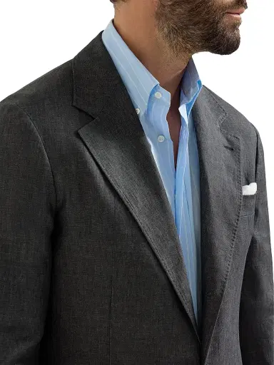 Brunello Cucinelli Men's Délavé Linen Deconstructed Cavallo Blazer | Thumbnail 4