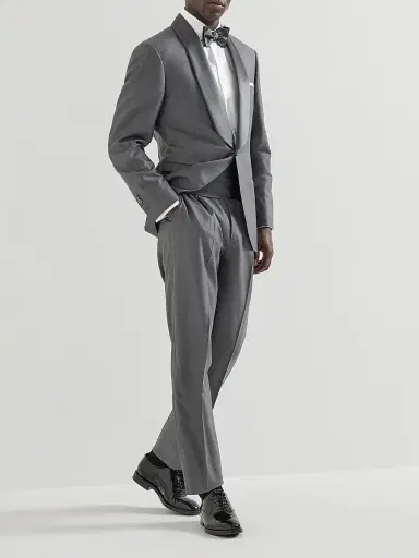 Brunello Cucinelli Men's Tuxedo with Shawl Lapel Jacket and Trousers with Pleats | Thumbnail 5 Brunello Cucinelli Men's Tuxedo with Shawl Lapel Jacket and Trousers with Pleats | Thumbnail 5