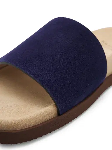 Brunello Cucinelli Men's Suede Slide Sandals - Blue - Size 11 | Thumbnail 5