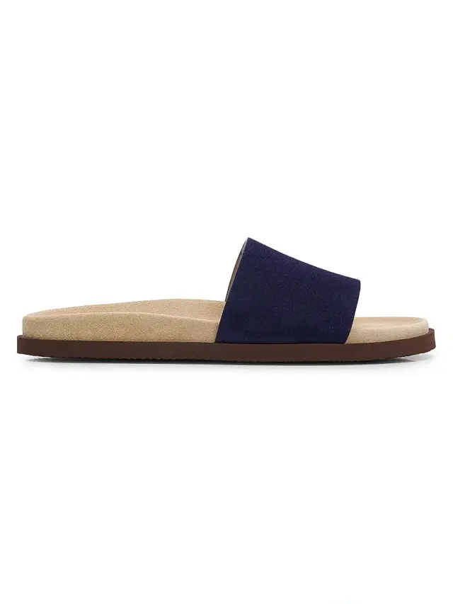 Brunello Cucinelli Men's Suede Slide Sandals - Blue - Size 11