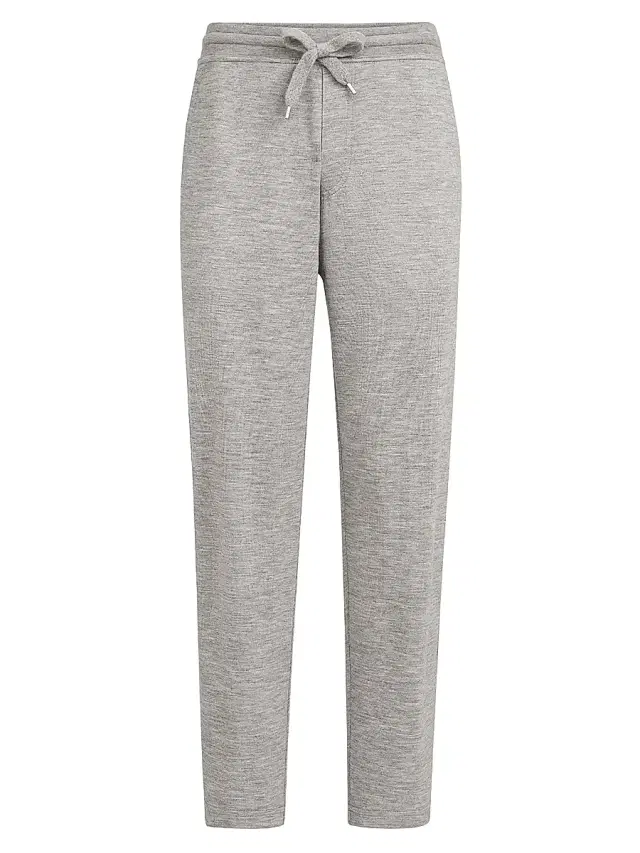 Brunello Cucinelli Men's Cashmere and Silk French Terry Trousers - Grey - Size XXXXL