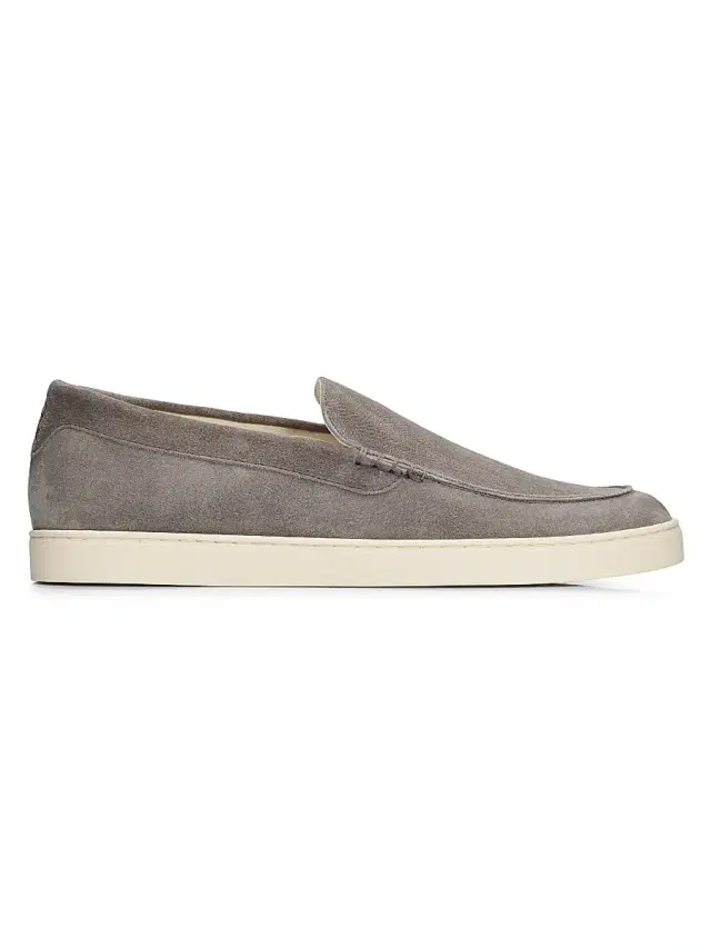 Brunello Cucinelli Men's Herringbone Suede Loafers - Cloud
