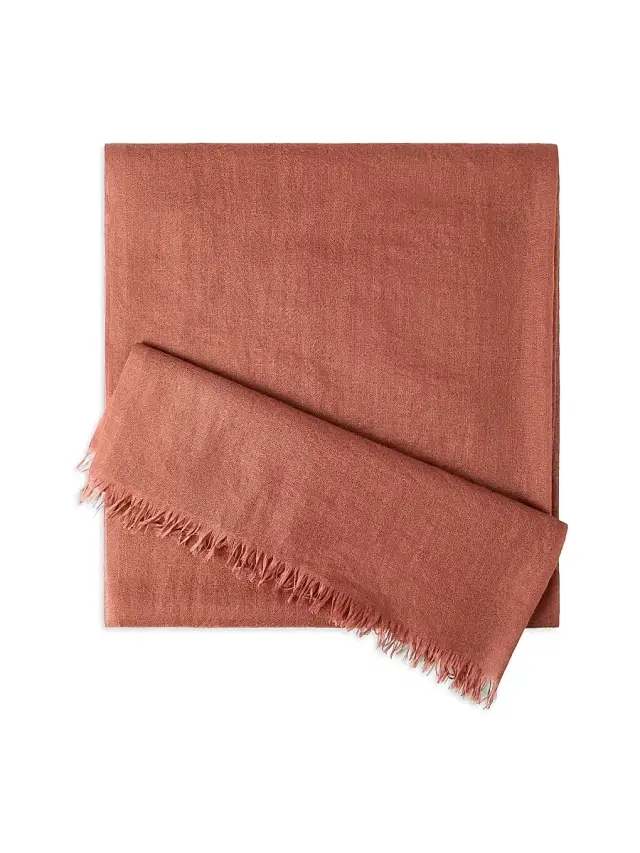 Brunello Cucinelli Women's Cashmere and Silk Scarf - Orange